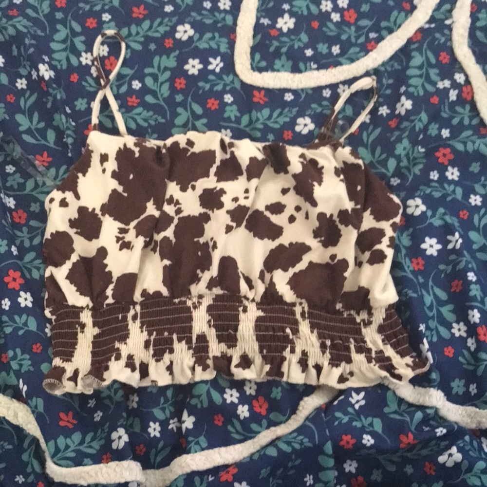 Worn 3 times, rue 21 cow print tank top